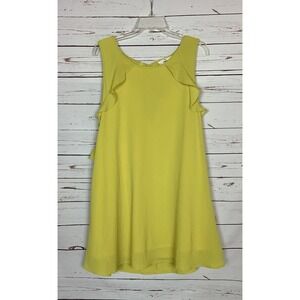 Entro Boutique Women's Size S Small Yellow Chartreuse Sleeveless Ruffle Dress